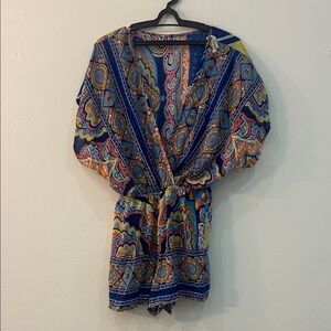Colorful Paisley Kimono Romper